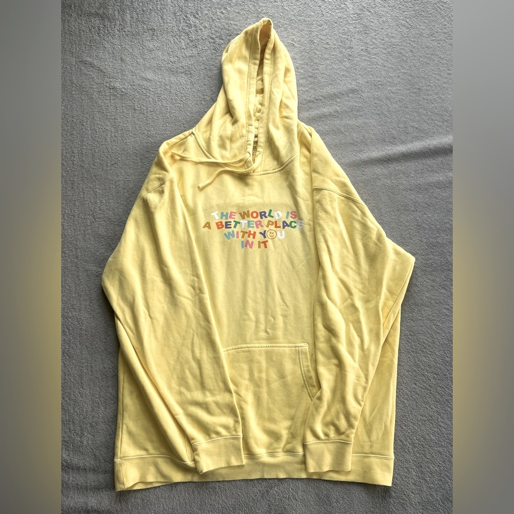Samantha Jo “The World Is A Better World With You In It” Yellow Sweatshirt in 3x